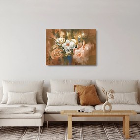Kép - Festett csokor virág (üvegen) (70x50 cm)