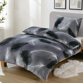 Pitypang szürke mikroplüss ágyneműhuzat 200x140cm+90x70cm TiaHome