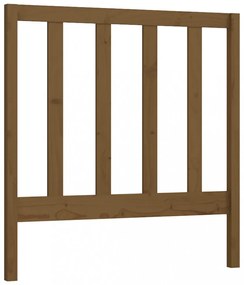 mézbarna tömör fenyőfa ágyfejtámla 96 x 4 x 100 cm