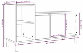 fehér magasfényű szerelt fa TV-szekrény 100x35x55 cm