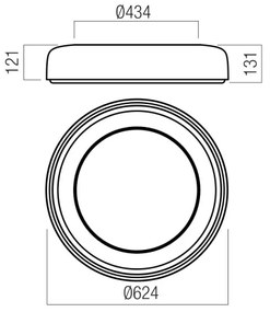 Redo 01-3941 - LED mennyezeti lámpa DIP LED/40W/230V átm. 62,4 cm fehér