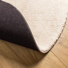 HUARTE bézs rövid szálú puha és mosható szőnyeg Ø 120 cm