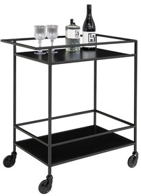 Vita zsúrkocsi, 2 polc, fekete, fekete váz 68x40x79 cm