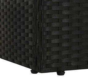 fekete polyrattan kerti ágy 195 x 60 cm