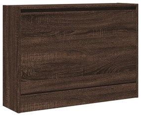 barna tölgyszínű szerelt fa cipőszekrény 80 x 21 x 57 cm