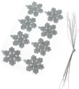Karácsonyi díszek szett Glitter flakes 16 db,ezüst