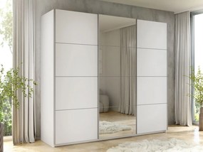 Ruhásszekrény tolóajtókkal Artaman 250 (fehér)  (tükörrel). 1105686