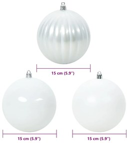 Karácsonyi Díszgömb Készlet 9 pcs Fehér