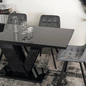 Bővíthető Étkezőasztal Magasfényű Fekete Színben. CLARK 120-160 cm