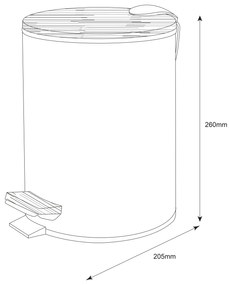 Aqualine, BAMBUSZ kerek szemeteskuka 5l, fehér, BI007