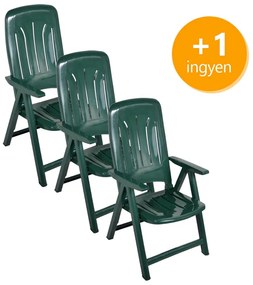 Műanyag napozó szék 3+1 ingyen - zöld