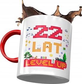 Piros Bögre Születésnapra 22 22. 22. Ajándék Nyomtatott Fotóval