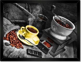 Poszterek keretben 40x30 Sárga kávéscsésze