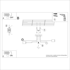 Sollux SL.1669 - Felületre szerelhető csillár TIMBO 4xE27/15W/230V fekete/bézs/bükkfa
