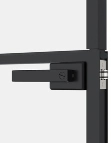 fekete edzett üveg és alumínium vékony beltéri ajtó 93x201,5 cm