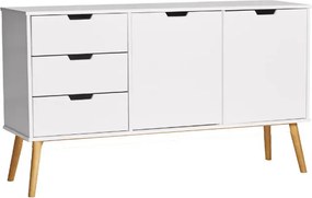 Komód hálószoba nappali bútor 6 ajtós szekrény 60x34x138cm fehér FZ06