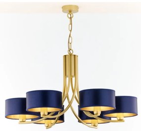 Jupiter 2095 - Láncos csillár ARTHUR 6xE27/15W/230V kék/arany