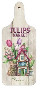 Bohemia Gifts Dekoratív fa deszka Tulips Market