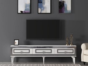 TV asztal/szekrény Pemava 2 (fehér + ezüst) . 1095408