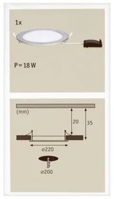 Paulmann 92075 - LED/18W IP44 Fürdőszobai beépíthető lámpa QUALITY LINE 230V