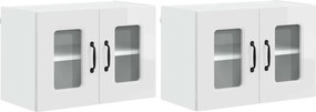 vidaXL Konyhaszekrény Kalmar 2 pcs Magas Fényű Fehér 60 x 31 x 40 cm