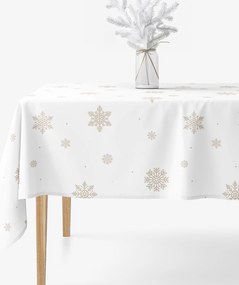 Goldea szögletes terítő 100% pamutvászon - hópelyhek fehéren 100 x 140 cm