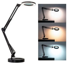 Brilagi - LED Dimmelhető asztali lámpa nagyítóval LED/12W/5V 3000/4200/6000K fekete BRI007