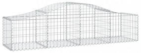 3 db íves horganyzott vas gabion kosár 200x50x40/60 cm