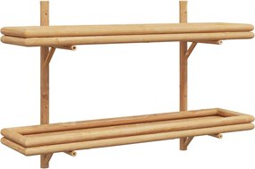 vidaXL Falpolc polcokkal tárolóval Barna 100 x 26 x 60 cm bambusz