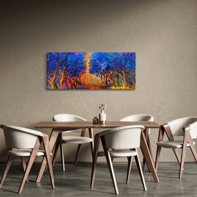Kép - őszi fa koronák, modern impresszionizmus (120x50 cm)