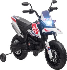 AIYAPLAY Elektromos Gyerekmotor Aprilia Elektromos Motor USB-vel, Képességi Kerekekkel, Zenével, Fényszóróval, 6 km/h Sebességű Elektromos Motor 3-8 É