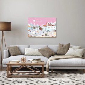 Kép - varázslatos tél (üvegen) (70x50 cm)