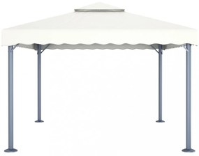 krémszínű alumíniumpavilon LED fényfüzérrel 400 x 300 cm