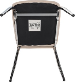 Étkezőszék, bézs Dulux Velvet szövet/króm, OLIVA NEW