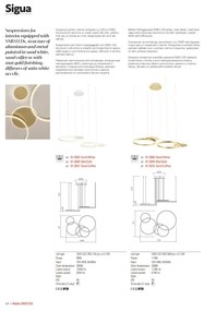 Redo 01-2609 - LED Dimmelhető csillár zsinóron SIGUA LED/114W/230V 3000K arany