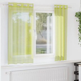 2 db almazöld fátyolfüggönyök rojtokkal 140x140 cm