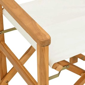 összecsukható igazgatói szék krémszínű tömörfa teak