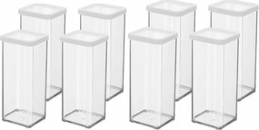 Rotho 8 Db-os Ételtároló Szett Ömlesztett Árukhoz 1,5L Fehér Loft