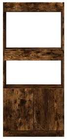 füstös tölgy színű szerelt fa magasszekrény 63 x 33 x 140 cm