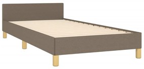 tópszínű szövet ágykeret matrac nélkül 90x200 cm