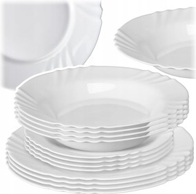Ebédlő Szett 4 Személyes Tányér Szett Tányér Étkészlet Fehér 12db-os