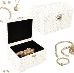 Ékszerdoboz, díszített Livello, elegáns fehér, 16 cm x 12 cm x 11 cm