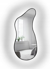 Angelit II szabálytalan tükör fekete keretben, Led háttérvilágítással 49x110