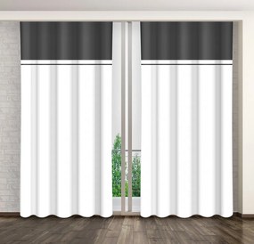 Elegáns fekete-fehér sötétítő függöny Hossz: 270 cm