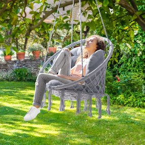 Detex BOHO függőszék párnával, Ø61cm, világosszürke