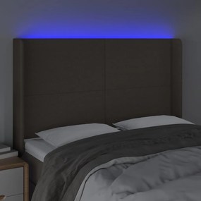tópszínű szövet LED-es fejtámla 147x16x118/128 cm