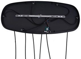 Modern Duplantis függőlámpa fekete füstüveggel, 6 fényponttal