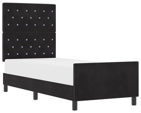 Ágykeret Fekete 80x200 cm Bársony