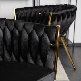 Elegáns Fekete Bársony Étkezőszék CAPRI