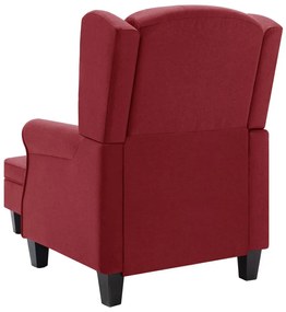 bordó szövet fotel lábzsámollyal